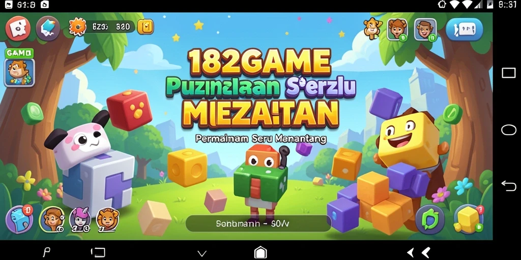 Tangkapan layar gameplay 182GAME yang menunjukkan keterampilan memecahkan puzzle.