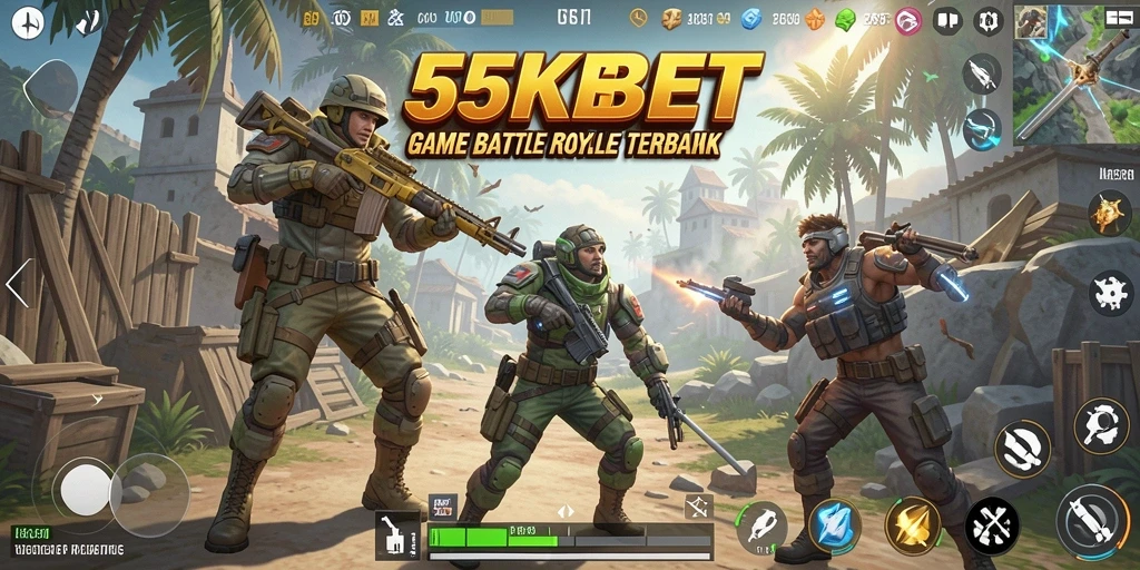 Tangkapan layar gameplay mendebarkan 55KBET saat peperangan.