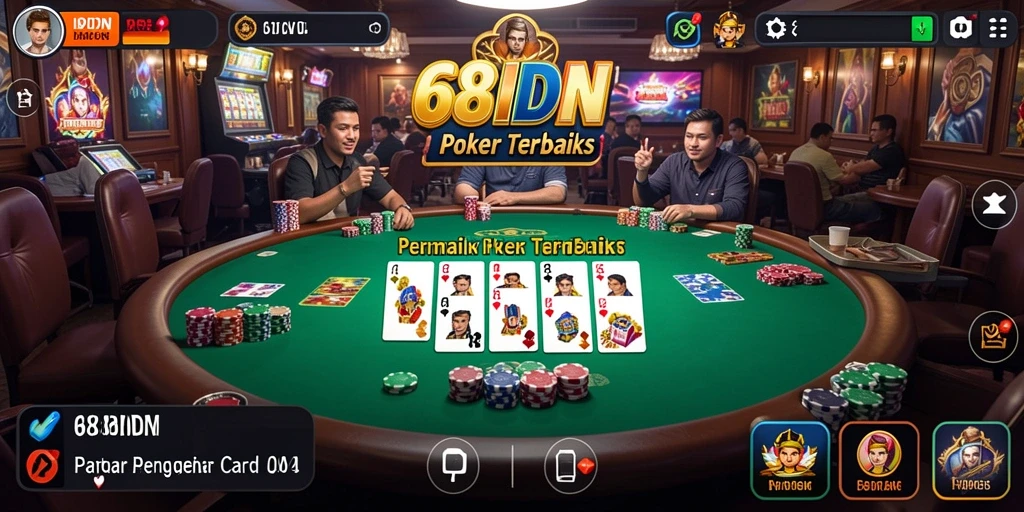 Tangkapan layar utama 68IDN menampilkan aksi seru permainan poker.