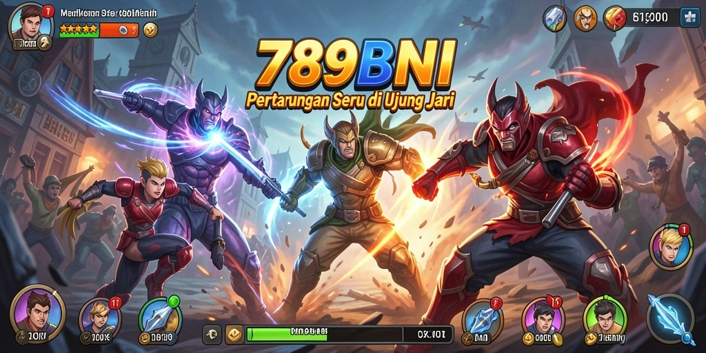 Gameplay pertarungan seru di 789BNI dengan beragam karakter.