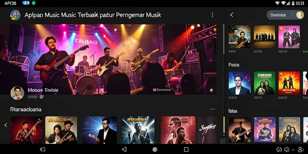 Tampilan gameplay API36 yang sederhana dengan berbagai pilihan musik.