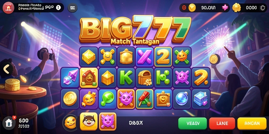 Tangkapan layar menampilkan gameplay seru dari BIG777 di level Match-3.