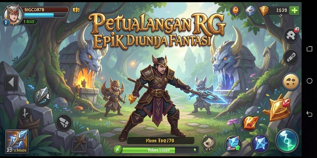 Tangkapan layar gameplay RPG seru dan mendebarkan di BIGCOR78.