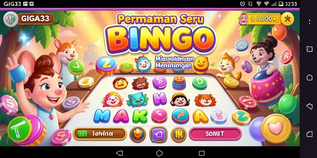 Screenshot GIGA33 menampilkan gameplay Bingo yang seru dan interaktif.
