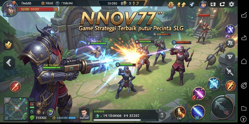 Screenshot gameplay INOVA77 menampilkan aksi pertempuran yang mendebarkan.