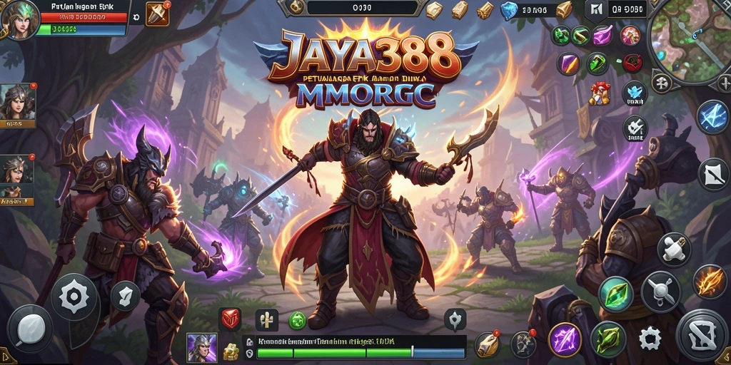 Screenshot gameplay JAYA388 menampilkan aksi pertempuran epik di dunia MMORPG.