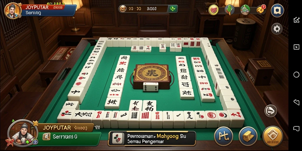 Gameplay seru JOYPUTAR dengan ubin Mahjong yang menantang.