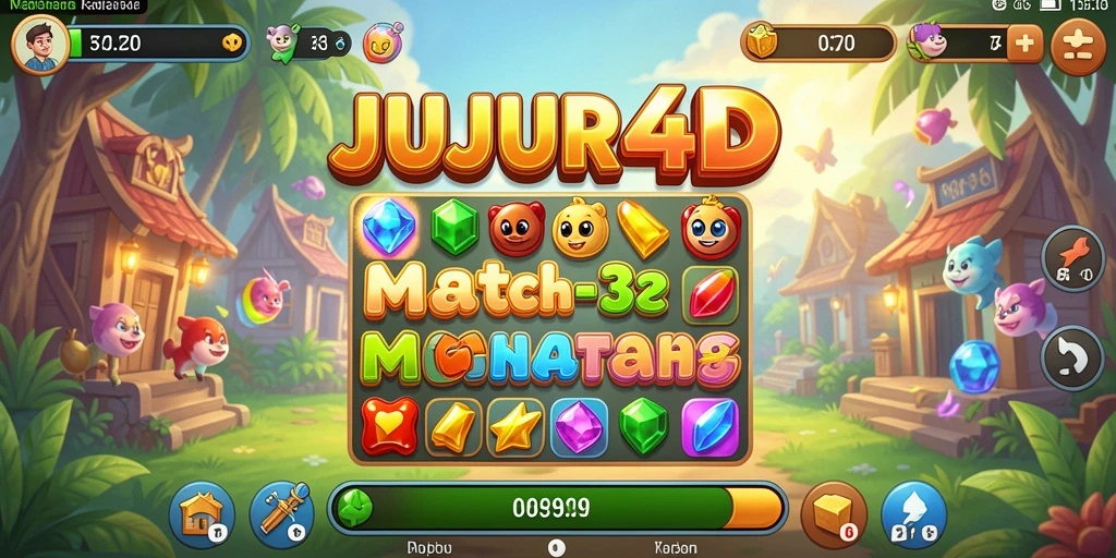 Tampilan gameplay JUJUR4D yang penuh warna dan menantang.
