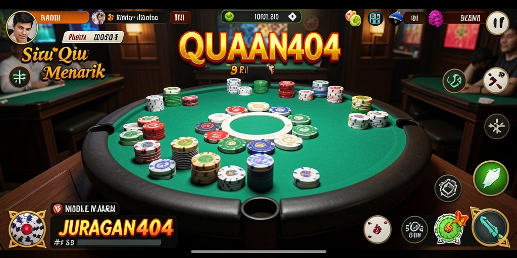 Tampilan gameplay seru dari JURAGAN404 dengan berbagai fitur QiuQiu.