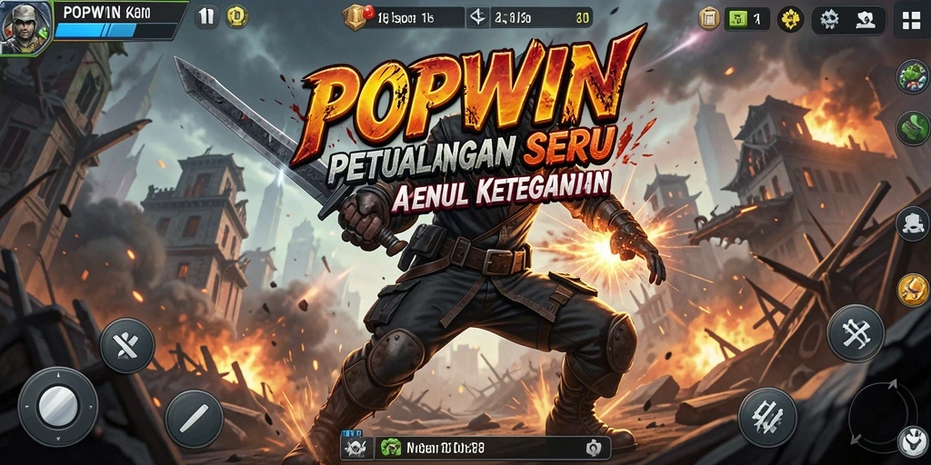 Screenshot menampilkan aksi epik dan gameplay mendebarkan di POPWIN.