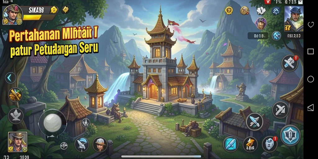 Tampilan aksi seru dalam game Tower Defense SIKAT88.