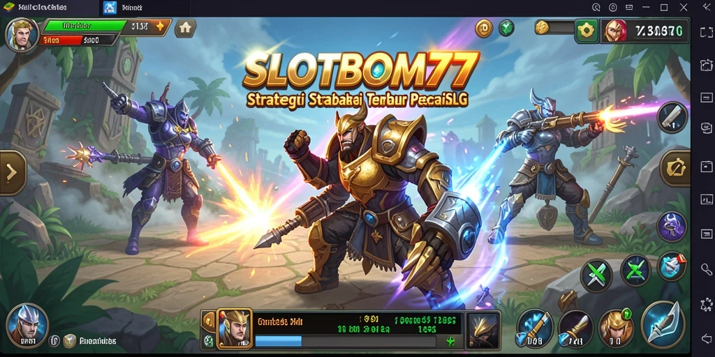 Screenshot utama dari permainan SLOTBOM77 menampilkan aksi strategis yang mendebarkan.