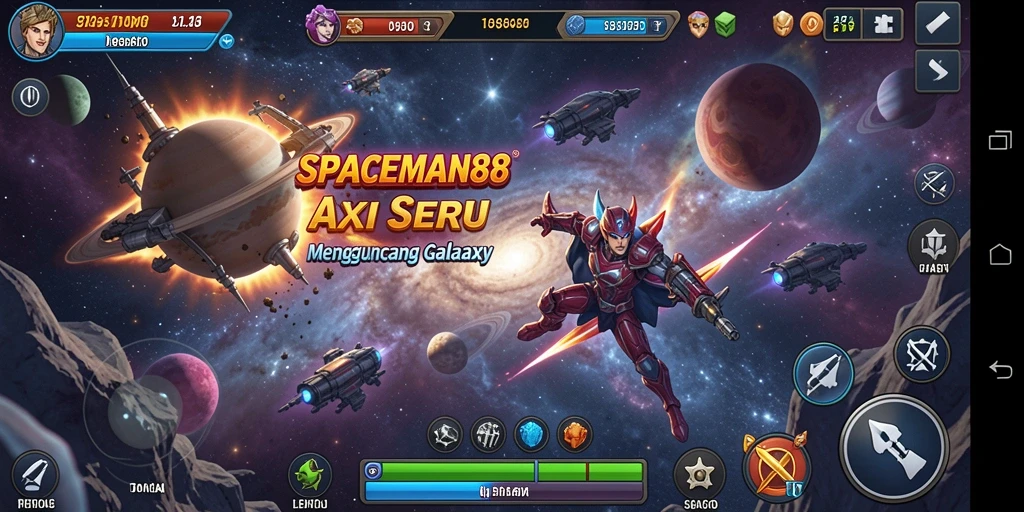 Gameplay action seru di luar angkasa dengan pertarungan mendebarkan.