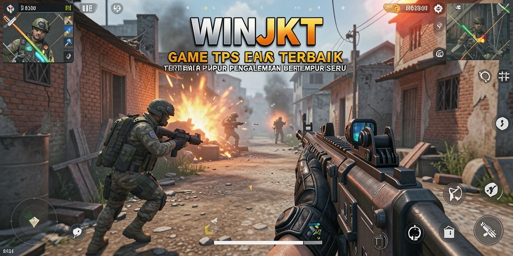Screenshot gameplay WINJKT yang menampilkan aksi tembak-menembak yang seru.