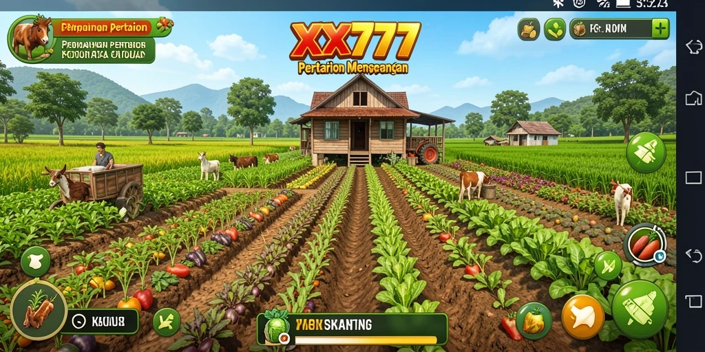 Tampilan gameplay menarik di kebun virtual XXX777.